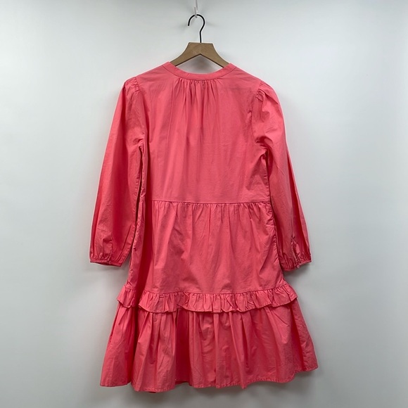 NWT J. Crew Poplin Tiered Ruffle Mini Dress Preppy Coal Pink XS - Picture 5 of 9